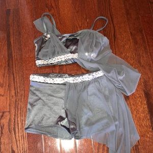 Stretchy Grey Sequined Costume